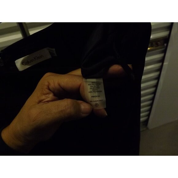 Calvin Klein Size 16 Skirt 24" Long Spandex Rayon Polyester Blend Black Drk Blue - Picture 8 of 13